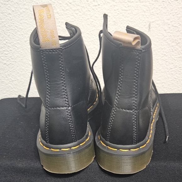 Dr. Martens Vegan Black Boots with Yellow Accents - Picture 2 of 5